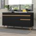Balcão Cozinha Gabinete Pia 150 cm 3 Portas 1 Gaveta Veneza GB Multimóveis MP3740 Preto