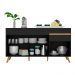 Balcão Cozinha Gabinete Pia 150 cm 3 Portas 1 Gaveta Veneza GB Multimóveis MP3740 Preto