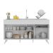 Balcão Cozinha Gabinete Pia 150 cm 3 Portas 1 Gaveta Veneza Multimóveis MP2072.891 Branco