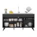 Balcão Cozinha Gabinete Pia 150 cm 3 Portas 1 Gaveta Veneza Multimóveis MP2072.895 Preto