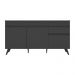 Balcão Cozinha Gabinete Pia 150 cm 3 Portas 1 Gaveta Veneza Multimóveis MP2072.895 Preto