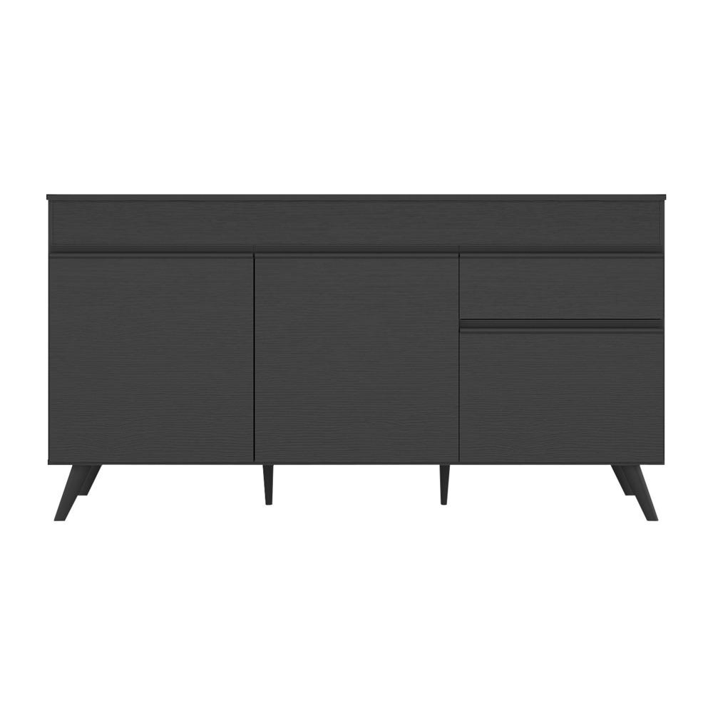 Balcão Cozinha Gabinete Pia 150 cm 3 Portas 1 Gaveta Veneza Multimóveis MP2072.895 Preto