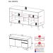 Balcão Cozinha Gabinete Pia 150 cm 3 Portas 1 Gaveta Veneza Multimóveis MP2072.898 Preto/Branco