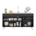Balcão Cozinha Gabinete Pia 150 cm 3 Portas 1 Gaveta Veneza Multimóveis MP2072.898 Preto/Branco