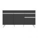 Balcão Cozinha Gabinete Pia 150 cm 3 Portas 1 Gaveta Veneza Multimóveis MP2072.898 Preto/Branco