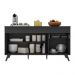 Balcão Cozinha Gabinete Pia 150 cm 3 Portas 1 Gaveta Veneza Multimóveis MP3740.895 Preto