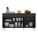 Balcão Cozinha Gabinete Pia 150 cm 3 Portas 1 Gaveta Veneza Multimóveis MP3740.898 Preto/Branco