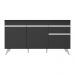 Balcão Cozinha Gabinete Pia 150 cm 3 Portas 1 Gaveta Veneza Multimóveis MP3740.898 Preto/Branco