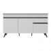 Balcão Cozinha Gabinete Pia 150 cm 3 Portas 1 Gaveta Veneza Multimóveis MP3740.964 Branco/Preto