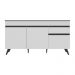 Balcão Cozinha Gabinete Pia 150cm 3 Portas 1 Gaveta Veneza Multimóveis V2072 Branco/Preto