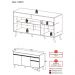 Balcão Cozinha Gabinete Pia 150cm 3 Portas 1 Gaveta Veneza Multimóveis V2072 Preto/Branco