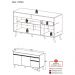 Balcão Cozinha Gabinete Pia 150cm 3 Portas 1 Gaveta Veneza Multimóveis V3740 Preto/Dourado