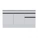 Balcão Cozinha Gabinete Pia 150cm com Rodapé  3 Portas 1 Gaveta Veneza Multimóveis V2107 Branco/Preto