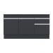 Balcão Cozinha Gabinete Pia 150cm com Rodapé  3 Portas 1 Gaveta Veneza Multimóveis V2107 Preto/Branco