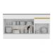 Balcão Cozinha Gabinete Pia 150cm com Rodapé 3 Portas 1 Gaveta Veneza Multimóveis V2115 Branco/Dourado