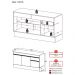 Balcão Cozinha Gabinete Pia 150cm com Rodapé 3 Portas 1 Gaveta Veneza Multimóveis V2115 Preto/Branco