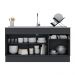 Balcão Cozinha Gabinete Pia 150cm com Rodapé 3 Portas 1 Gaveta Veneza Multimóveis V2115 Preto/Branco