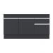 Balcão Cozinha Gabinete Pia 150cm com Rodapé 3 Portas 1 Gaveta Veneza Multimóveis V2115 Preto/Branco