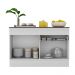 Balcão Cozinha c/ Rodapé Gabinete Pia 120 cm 2 rtas 1 Gav Veneza Multimóveis MP2117.964 Branco/Preto
