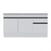 Balcão Cozinha c/ Rodapé Gabinete Pia 150cm 3 Ptas 1 Gav Veneza Multimóveis MP2107.964 Branco/Preto