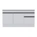 Balcão Cozinha c/ Rodapé Gabinete Pia 150cm 3 Ptas 1 Gav Veneza Multimóveis MP2115.964 Branco/Preto