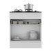 Balcão Cozinha c/ Rodapé para Cooktop 70 cm 1 Porta 1 Gav Veneza Multimóveis MP2118.964 Branco/Preto