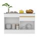 Balcão Cozinha com Rodapé Gabinete Pia 120 cm 2 Portas 1 Gaveta Veneza GW Multimóveis MP2117 Branco
