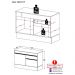 Balcão Cozinha com Rodapé Gabinete Pia 120 cm 2 Portas 1 Gaveta Veneza Multimóveis MP2117.895 Preto