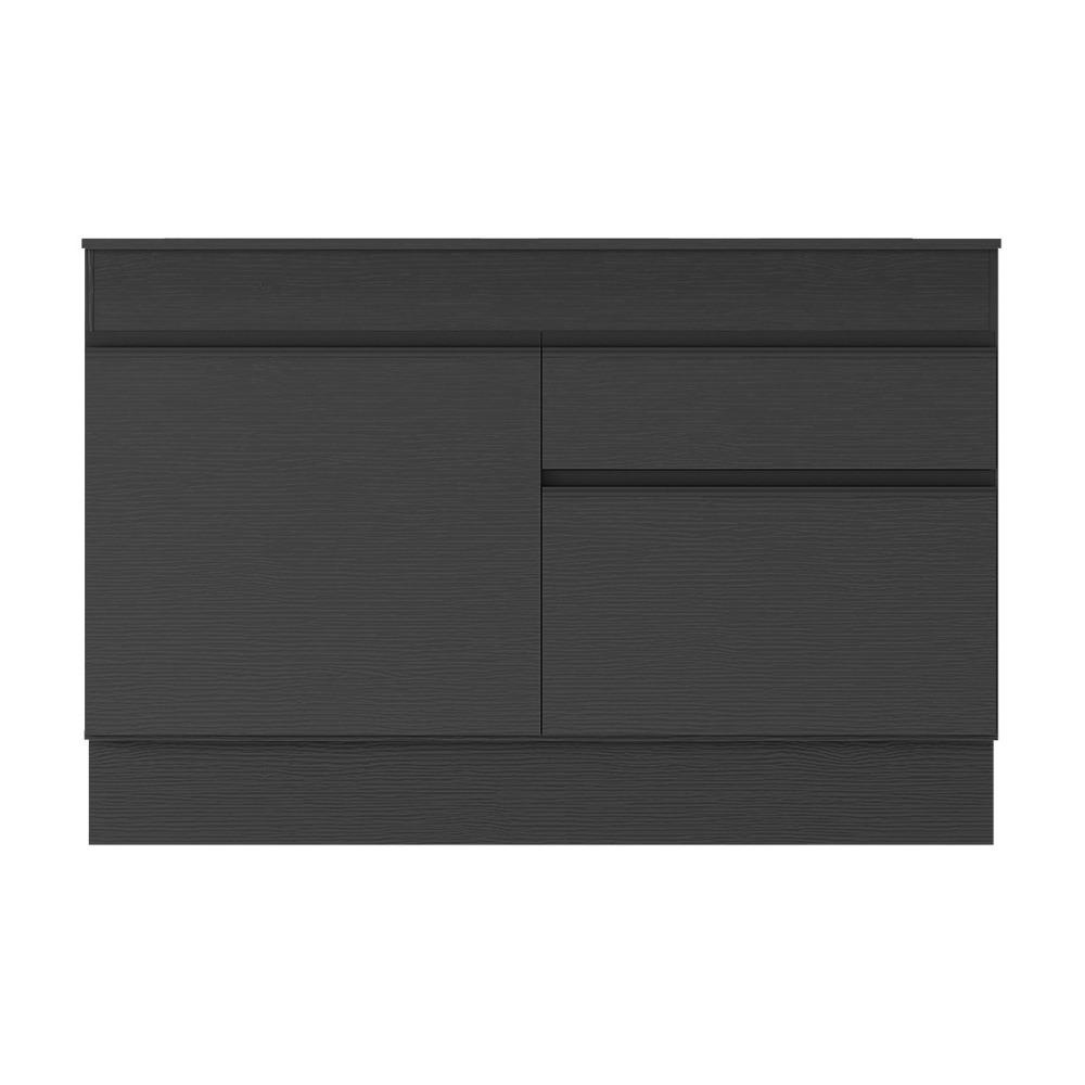Balcão Cozinha com Rodapé Gabinete Pia 120 cm 2 Portas 1 Gaveta Veneza Multimóveis MP2117.895 Preto