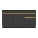 Balcão Cozinha com Rodapé Gabinete Pia 150 cm 3 Portas 1 Gaveta Veneza GB Multimóveis MP2107 Preto