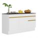 Balcão Cozinha com Rodapé Gabinete Pia 150 cm 3 Portas 1 Gaveta Veneza GW Multimóveis MP2107 Branco
