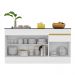 Balcão Cozinha com Rodapé Gabinete Pia 150 cm 3 Portas 1 Gaveta Veneza GW Multimóveis MP2107 Branco