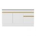 Balcão Cozinha com Rodapé Gabinete Pia 150 cm 3 Portas 1 Gaveta Veneza GW Multimóveis MP2115 Branco