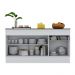 Balcão Cozinha com Rodapé Gabinete Pia 150 cm 3 Portas 1 Gaveta Veneza Multimóveis MP2107.891 Branco