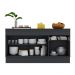 Balcão Cozinha com Rodapé Gabinete Pia 150 cm 3 Portas 1 Gaveta Veneza Multimóveis MP2107.895 Preto