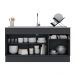 Balcão Cozinha com Rodapé Gabinete Pia 150 cm 3 Portas 1 Gaveta Veneza Multimóveis MP2115.895 Preto