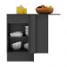 Balcão Cozinha com Rodapé de Canto 1 Porta Veneza Multimóveis MP2120.895 Preto