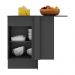 Balcão Cozinha com Rodapé de Canto 1 Porta Veneza Multimóveis MP2120.898 Preto/Branco