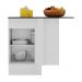 Balcão Cozinha com Rodapé de Canto 1 Porta Veneza Multimóveis MP2120.964 Branco/Preto