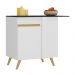 Balcão Cozinha de Canto 1 Porta Veneza GW Multimóveis MP3743 Branco