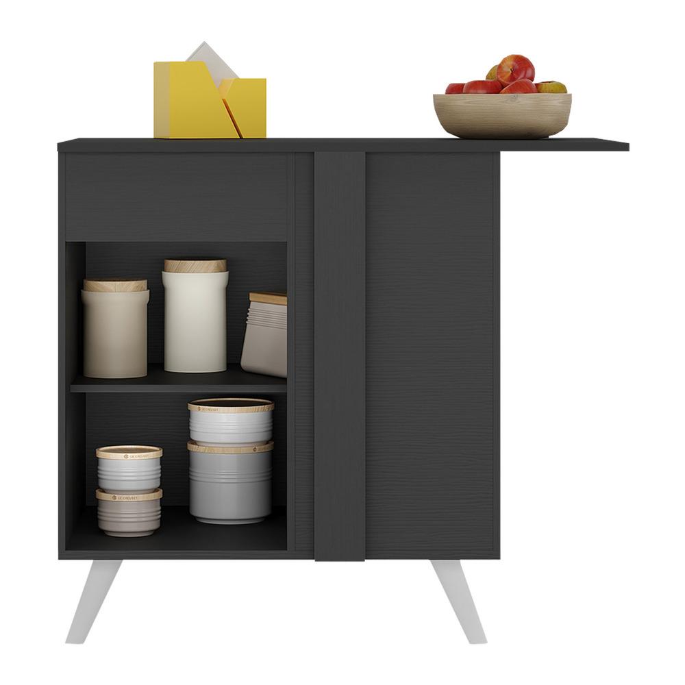 Balcão Cozinha de Canto 1 Porta Veneza Multimóveis MP3743.898 Preto/Branco
