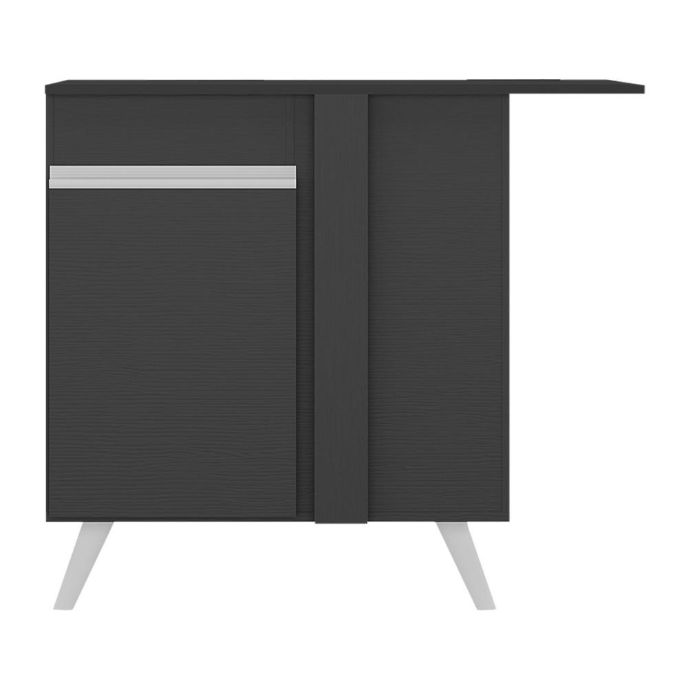Balcão Cozinha de Canto 1 Porta Veneza Multimóveis MP3743.898 Preto/Branco