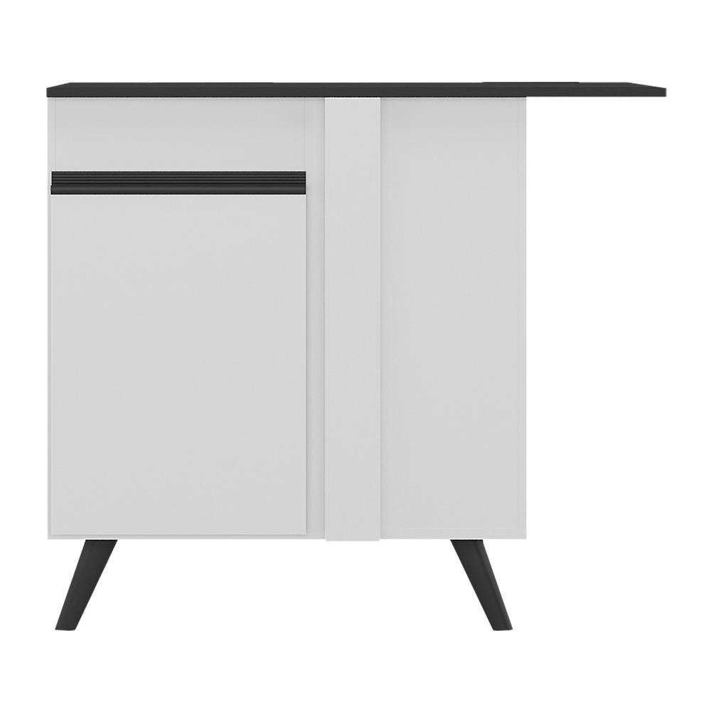 Balcão Cozinha de Canto 1 Porta Veneza Multimóveis MP3743.964 Branco/Preto