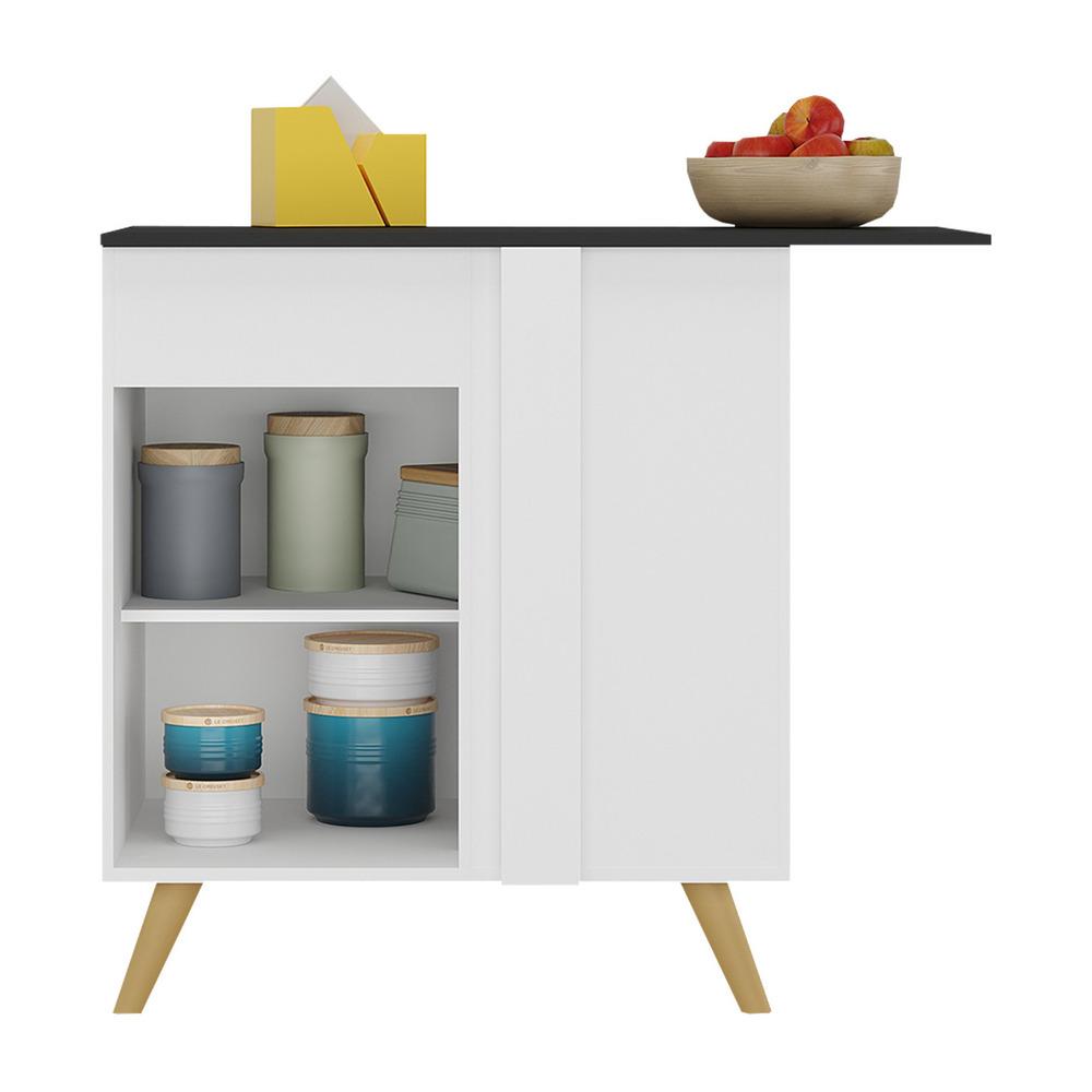 Balcão Cozinha de Canto 1 Porta Veneza Multimóveis V3743 Branco/Dourado