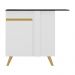 Balcão Cozinha de Canto 1 Porta Veneza Multimóveis V3743 Branco/Dourado