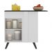 Balcão Cozinha de Canto 1 Porta Veneza Multimóveis V3743 Branco/Preto