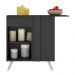 Balcão Cozinha de Canto 1 Porta Veneza Multimóveis V3743 Preto/Branco