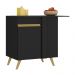 Balcão Cozinha de Canto 1 Porta Veneza Multimóveis V3743 Preto/Dourado