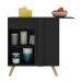 Balcão Cozinha de Canto 1 Porta Veneza Multimóveis V3743 Preto/Dourado