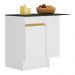 Balcão Cozinha de Canto com Rodapé 1 Porta Veneza Multimóveis V2120 Branco/Dourado
